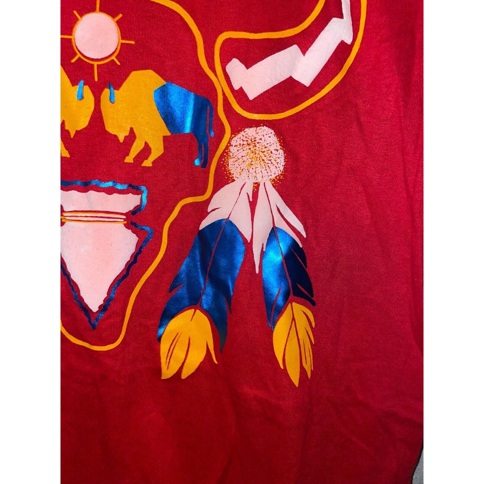 Jerzees Vintage South Dakota Shirt Native American Red Tee 90s VTG M Size US M / EU 48-50 / 2 - 6 Thumbnail