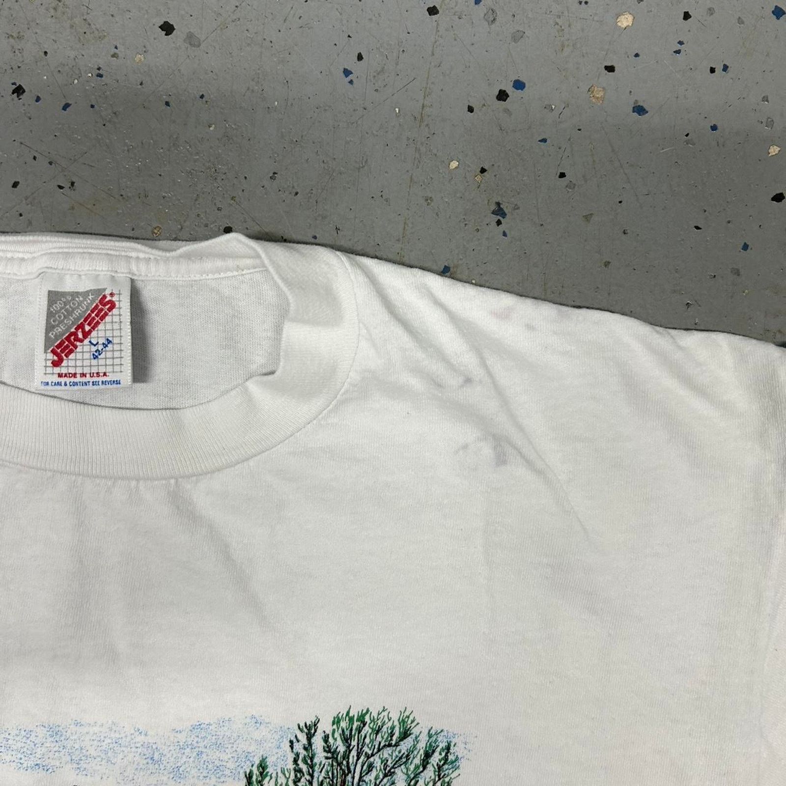 Jerzees White vintage 90s art in the park at blowing rock tee Size US L / EU 52-54 / 3 - 4 Thumbnail