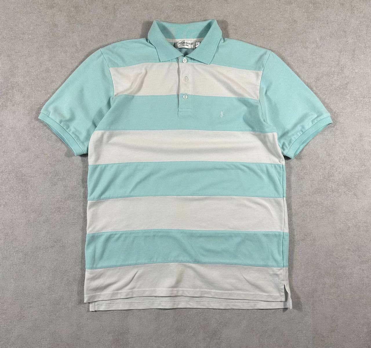 Vintage 90s YSL Yves Saint Laurent Striped Polo Shirt