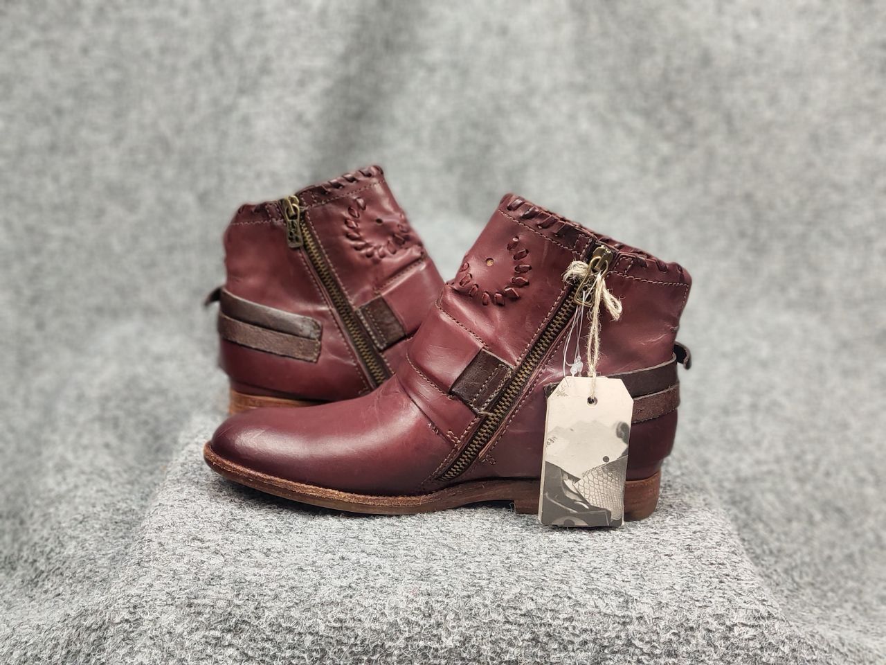 A.S.98 A.S.98 Airstep Design Zip Ankle Boots Shoes Burgundy leather Size US 6 / IT 36 - 17 Thumbnail