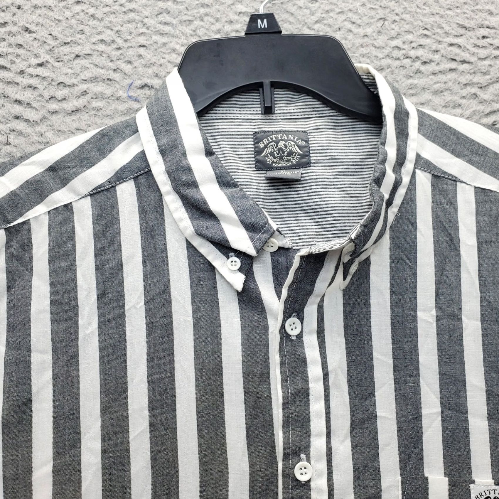 Vintage Britannia Shirt Mens XL Multi Striped Short Sleeve Chest Pocket Button Down Size US XL / EU 56 / 4 - 8 Thumbnail