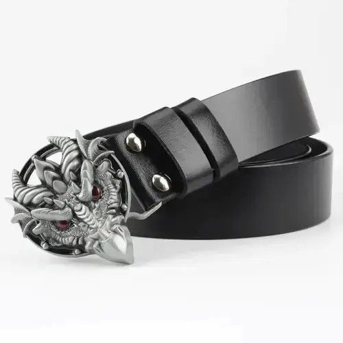 Other Dragon Buckle Leather Belt Size ONE SIZE - 1 Thumbnail