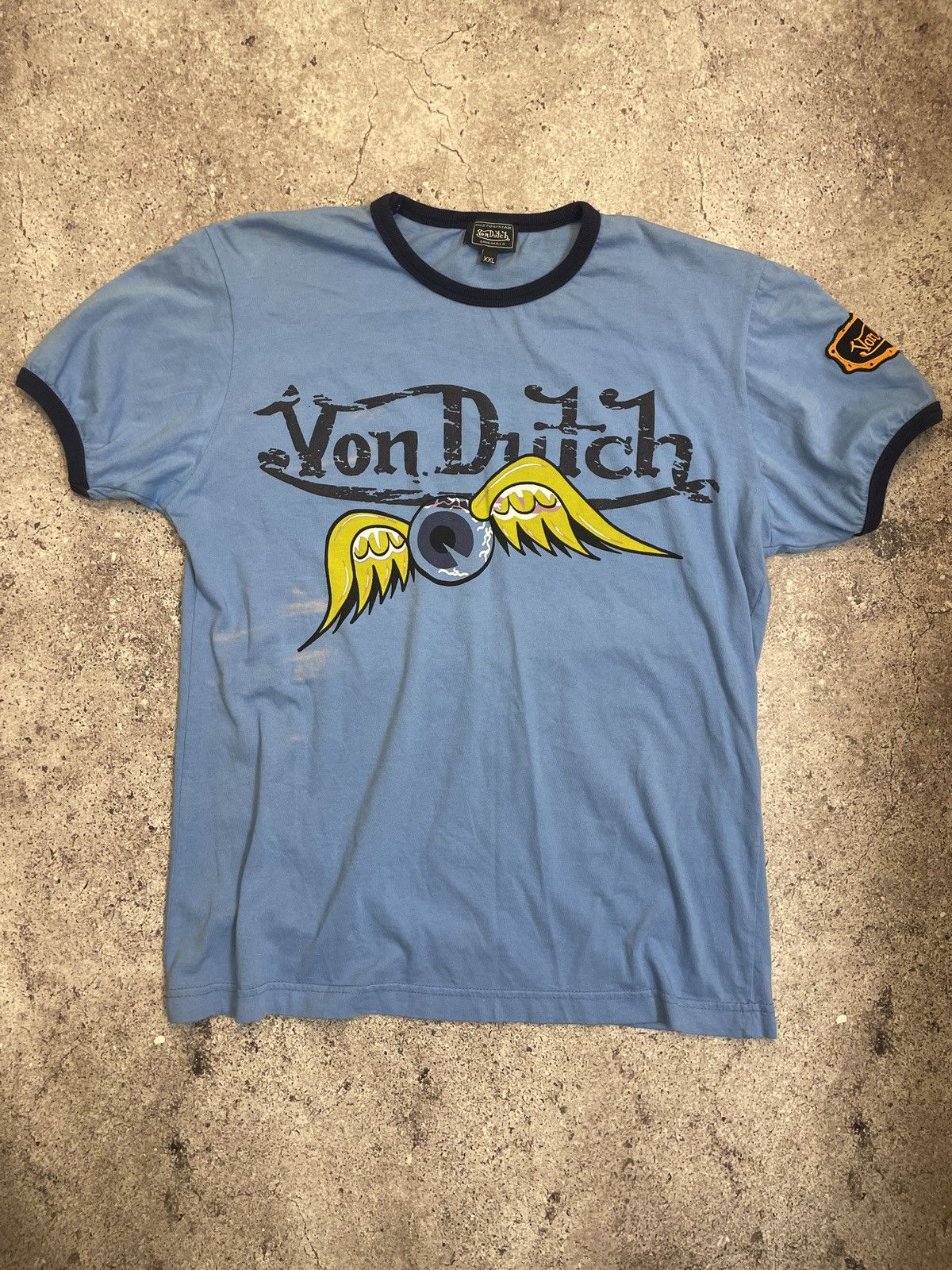 Pre-owned Vintage X Von Dutch Vintage Big Logo T-shirt In Blue