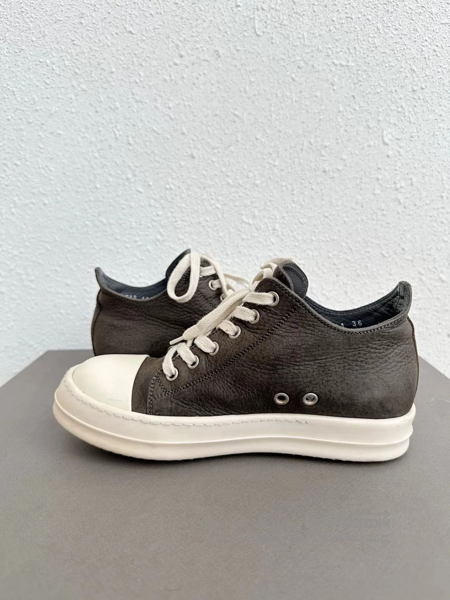 Rick Owens Rick Owens Low Top Gray Pebbled Leather. Size US 6 / IT 36 - 5 Thumbnail