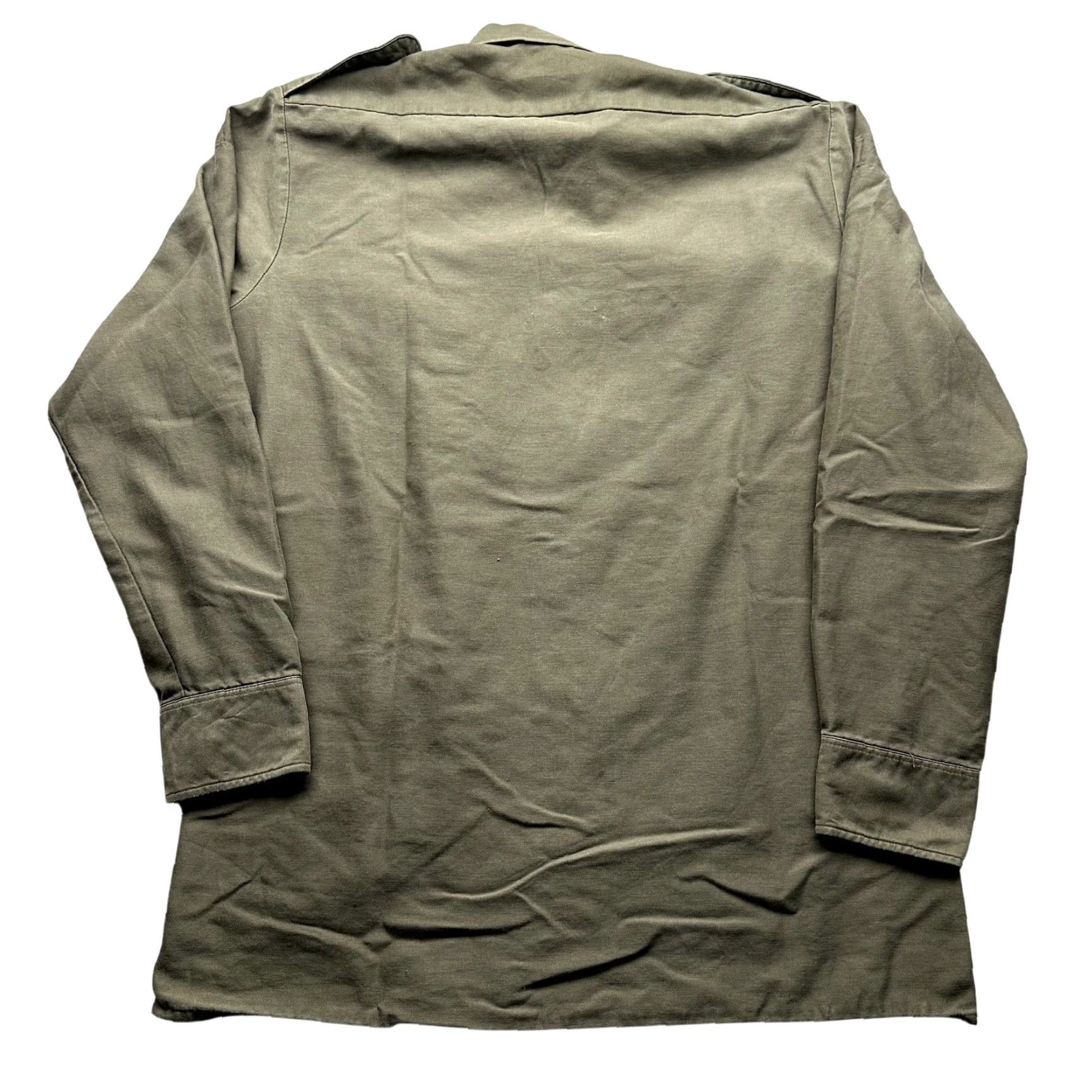 Vintage VINTAGE West German Bundeswehr Military Field Shirt M Green Button-Down Collared 1986 Army Mens Size US M / EU 48-50 / 2 - 2 Thumbnail