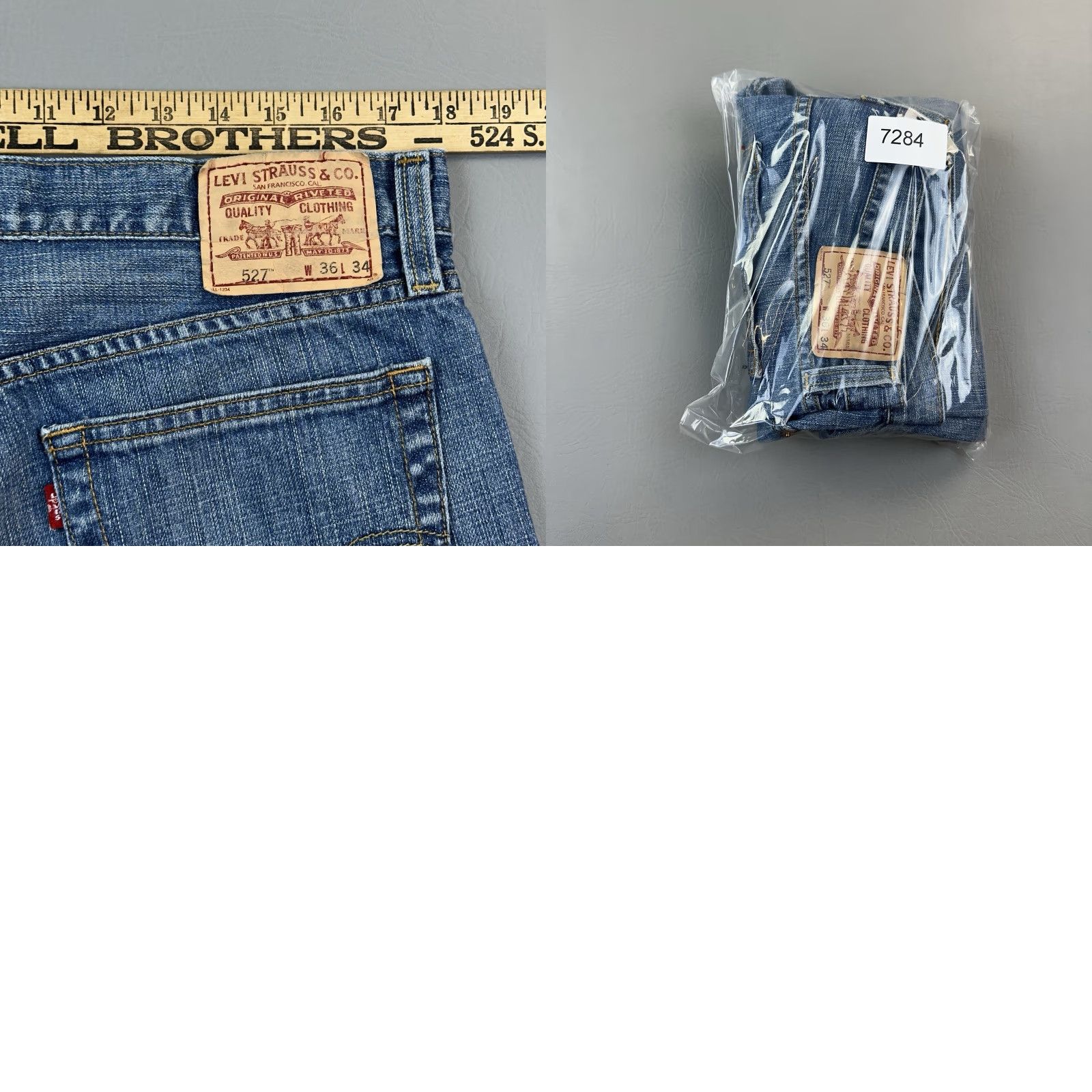 Levi's VINTAGE Levis 527 Jeans Mens 36x28 Medium Wash Denim Low Boot Cut Cowboy Y2K Size US 36 / EU 52 - 9 Thumbnail
