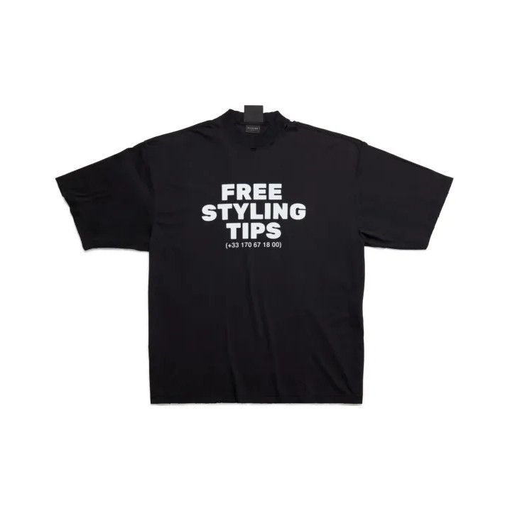Balenciaga Balenciaga Black Graphic Short Sleeve T-Shirt Size US M / EU 48-50 / 2 - 1 Thumbnail