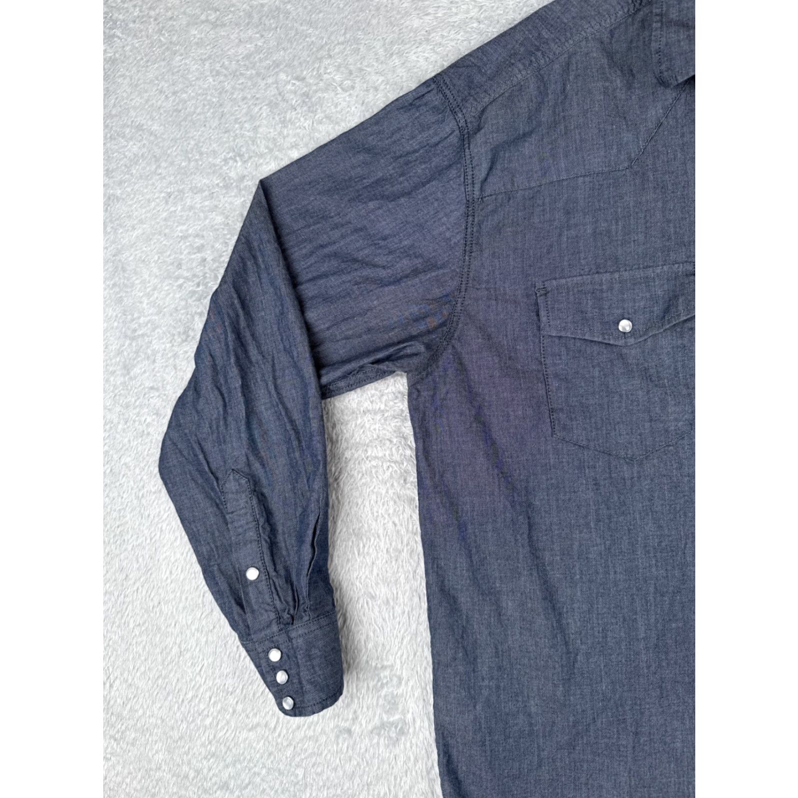 Denime DCTop Blue Denim Button-Up Shirt Mens XL Long Sleeve Plaid Western Size US XL / EU 56 / 4 - 3 Thumbnail
