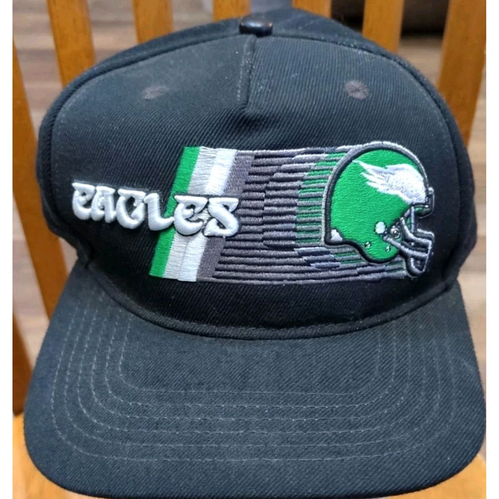 Pro Standard Philadelphia Eagles Pro Standard Hat Leather Black Adjustable Strapback Men Kelly Green Wool/Acrylic Size ONE SIZE - 2 Thumbnail