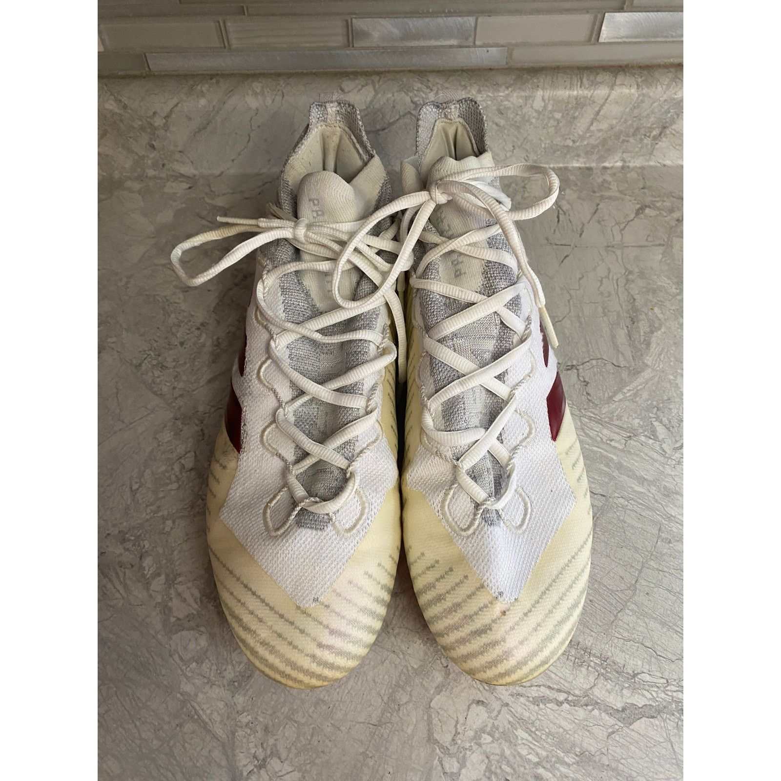Adidas Adidas White and Red Football Cleats Size 13.5 Size US 13 / EU 46 - 2 Thumbnail
