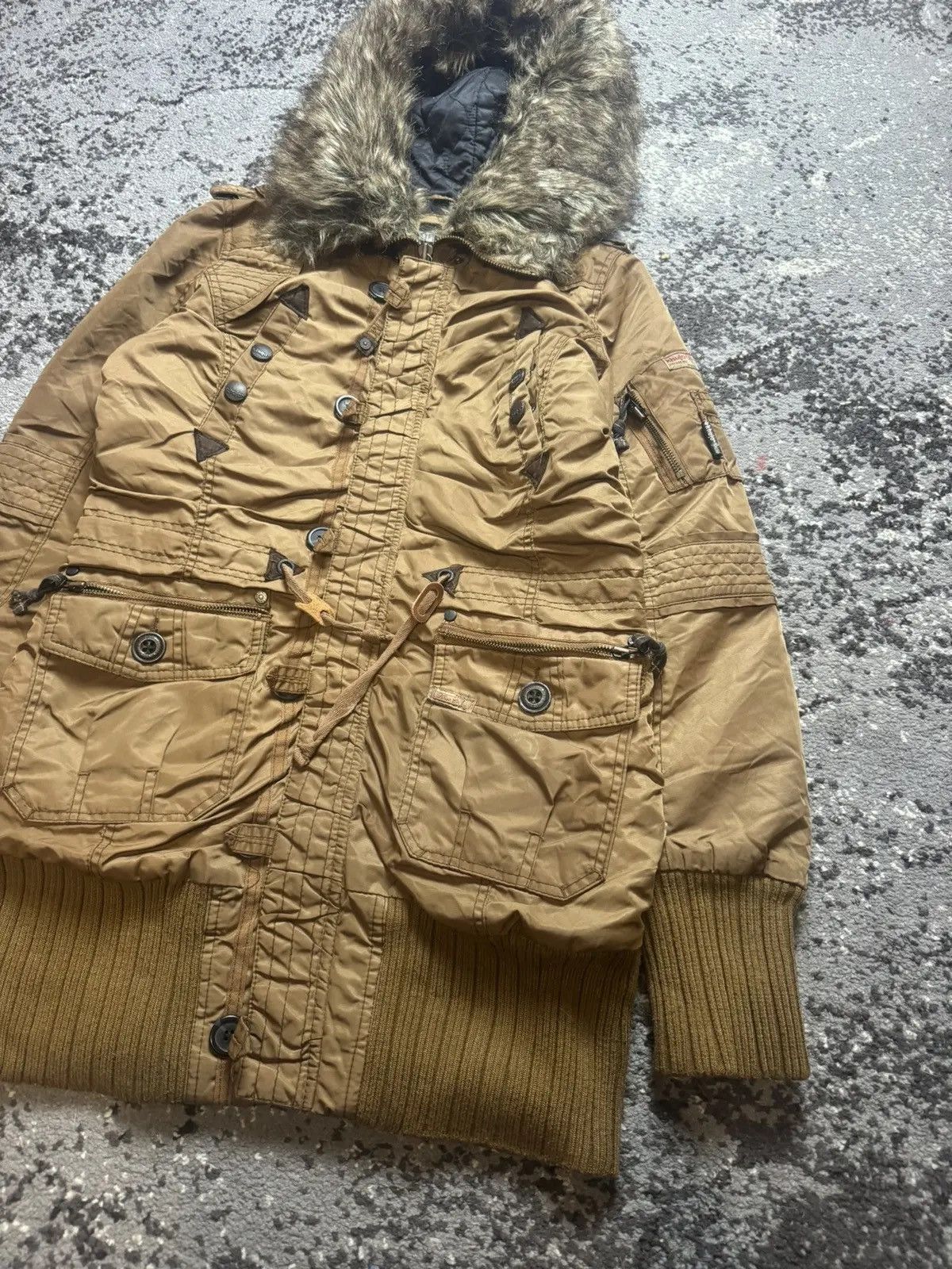 Vintage × khujo Vintage Y2K Khujo Alaska Parka Fur Collar Avantgarde Jacket Size US M / EU 48-50 / 2 - 2 Thumbnail