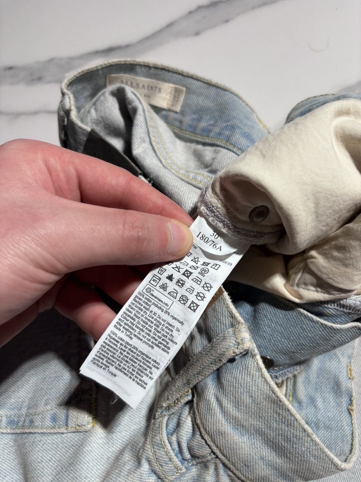 Allsaints Allsaints Japanese Shorts Denim Distressed Y2K Size US 30 / EU 46 - 6 Thumbnail
