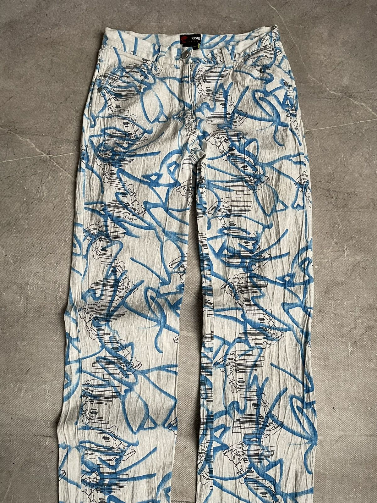 Versace Versace Vintage Pants Printed jeans logo Size US 29 - 2 Thumbnail