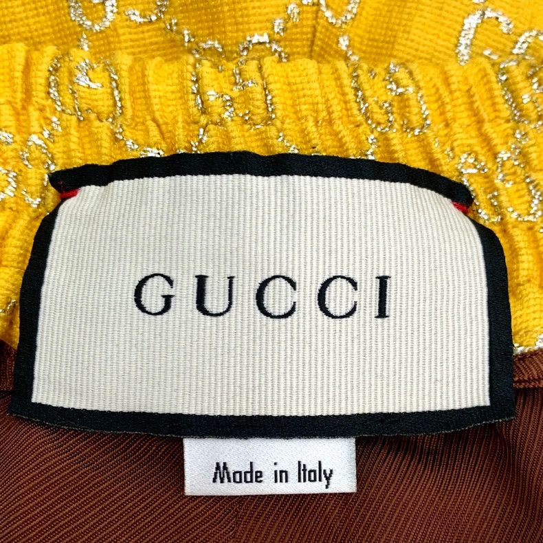 Gucci Gucci Yellow logo gold silk full-printed wool elastic short Size US 38 / EU 54 - 5 Thumbnail