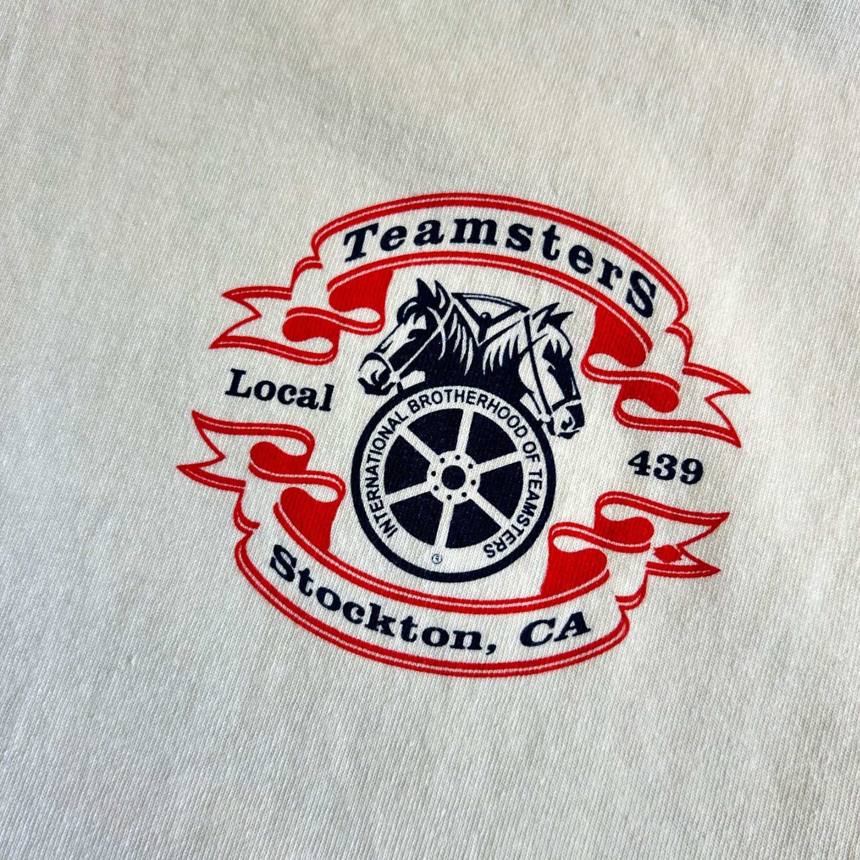 Vintage VINTAGE Bayside Union T Shirt Local 439 Teamsters Crew Neck L Blue Cotton Short Sleeve USA Made in USA 80s USA Size US L / EU 52-54 / 3 - 5 Thumbnail