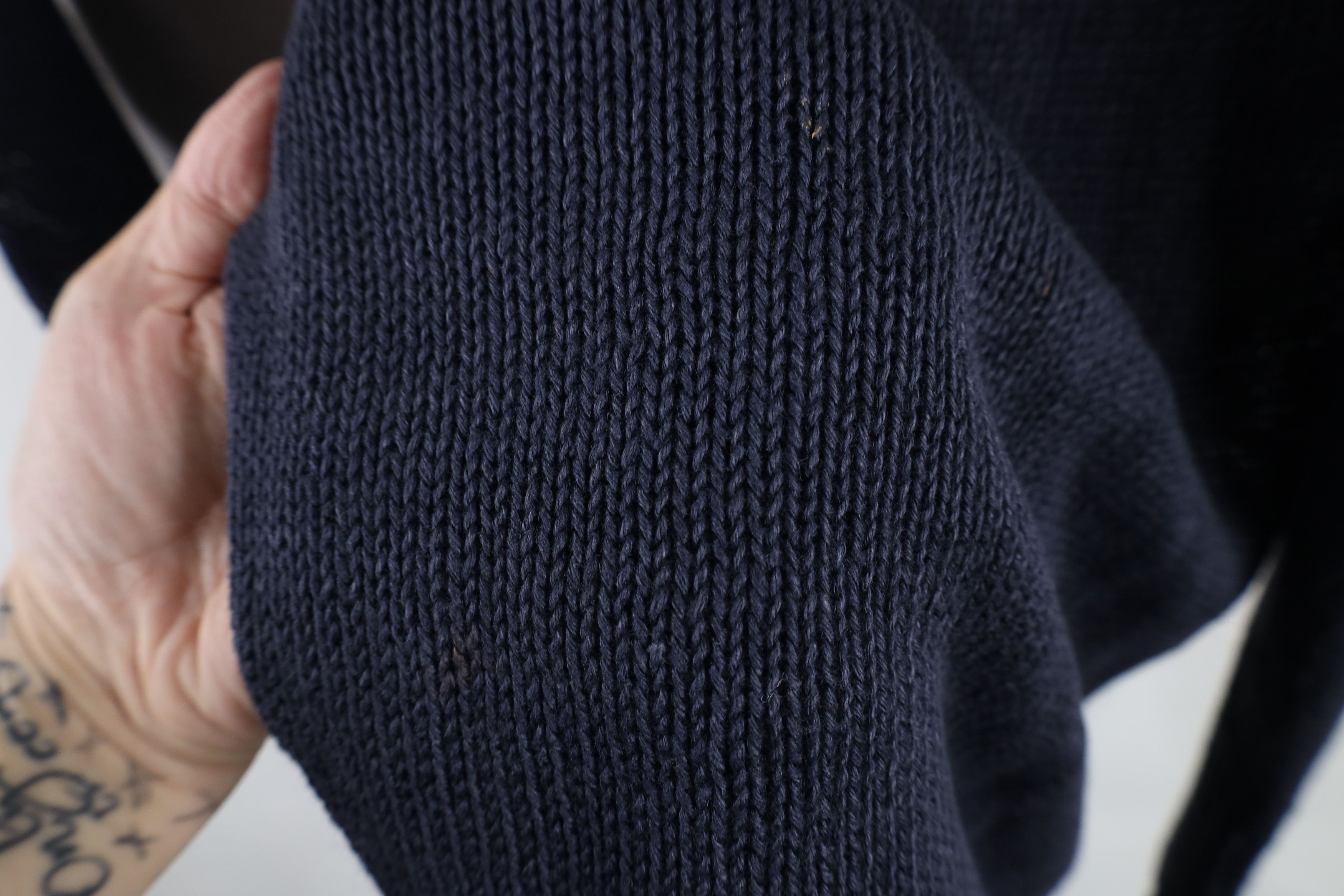 J.Crew × Vintage Vintage 90s J Crew Linen Knit Baggy Fit Sweater Navy Blue Size XL / US 12-14 / IT 48-50 - 4 Thumbnail
