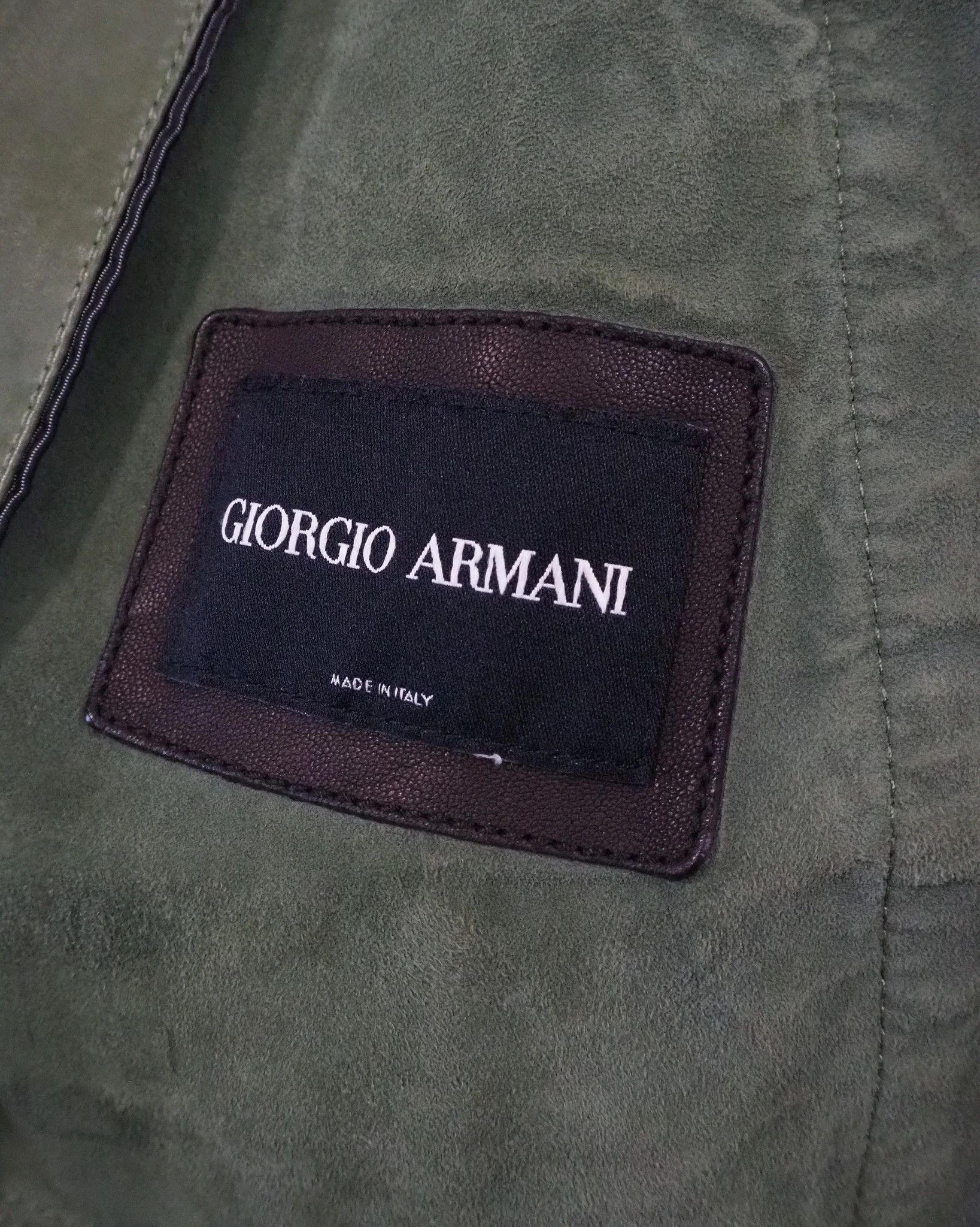 Giorgio Armani Men's Giorgio Armani Lightweight Green Leather Jacket $2083 Size US M / EU 48-50 / 2 - 4 Thumbnail
