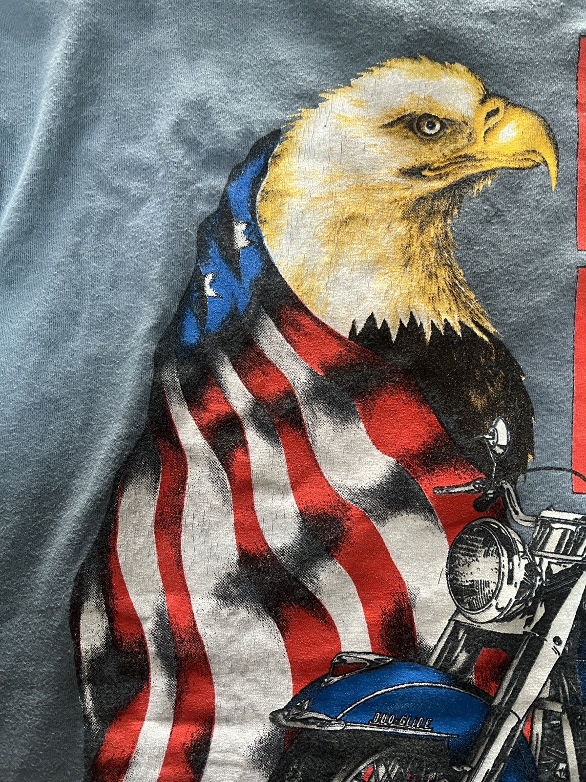 Harley Davidson Harley-Davidson Vintage Henley Blue Home Of the Brave 90s Size US L / EU 52-54 / 3 - 9 Thumbnail