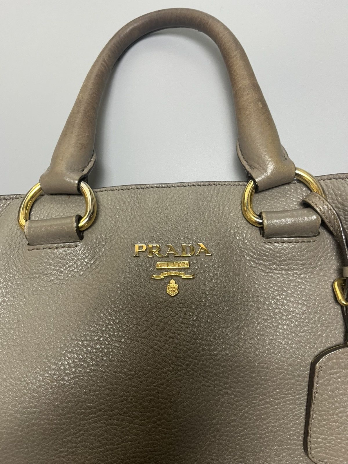 Prada Prada Pebbled Leather Tote Bag Size ONE SIZE - 3 Thumbnail