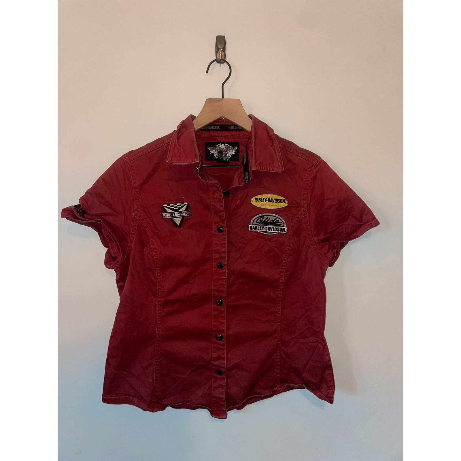 Harley Davidson Y2K Women's Harley Davidson Button Motorcycle Top Shirt L Size L / US 10 / IT 46 - 1 Thumbnail