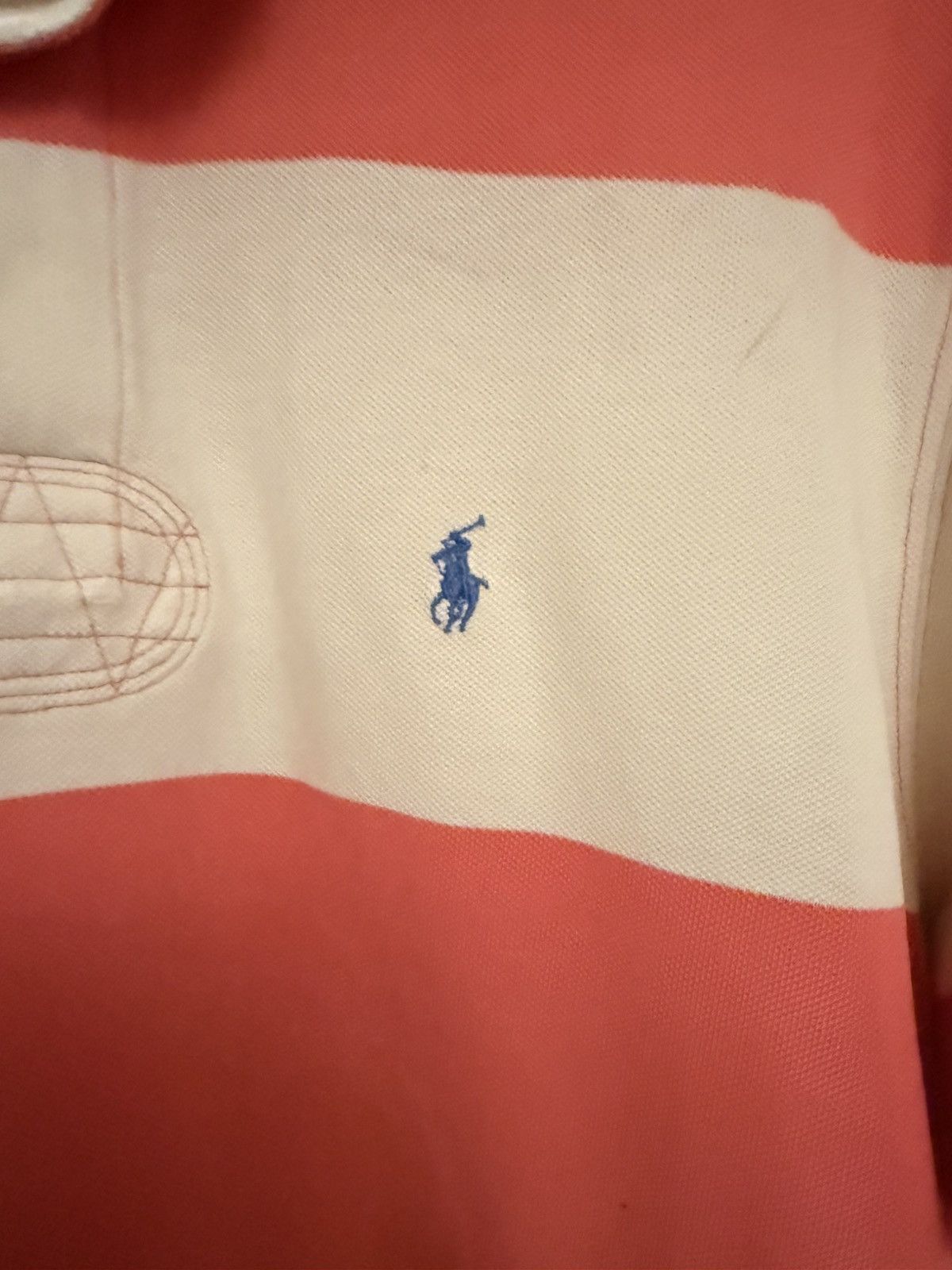 Polo Ralph Lauren Vintage Polo Ralph Lauren Pink and White Polo Size US L / EU 52-54 / 3 - 3 Thumbnail