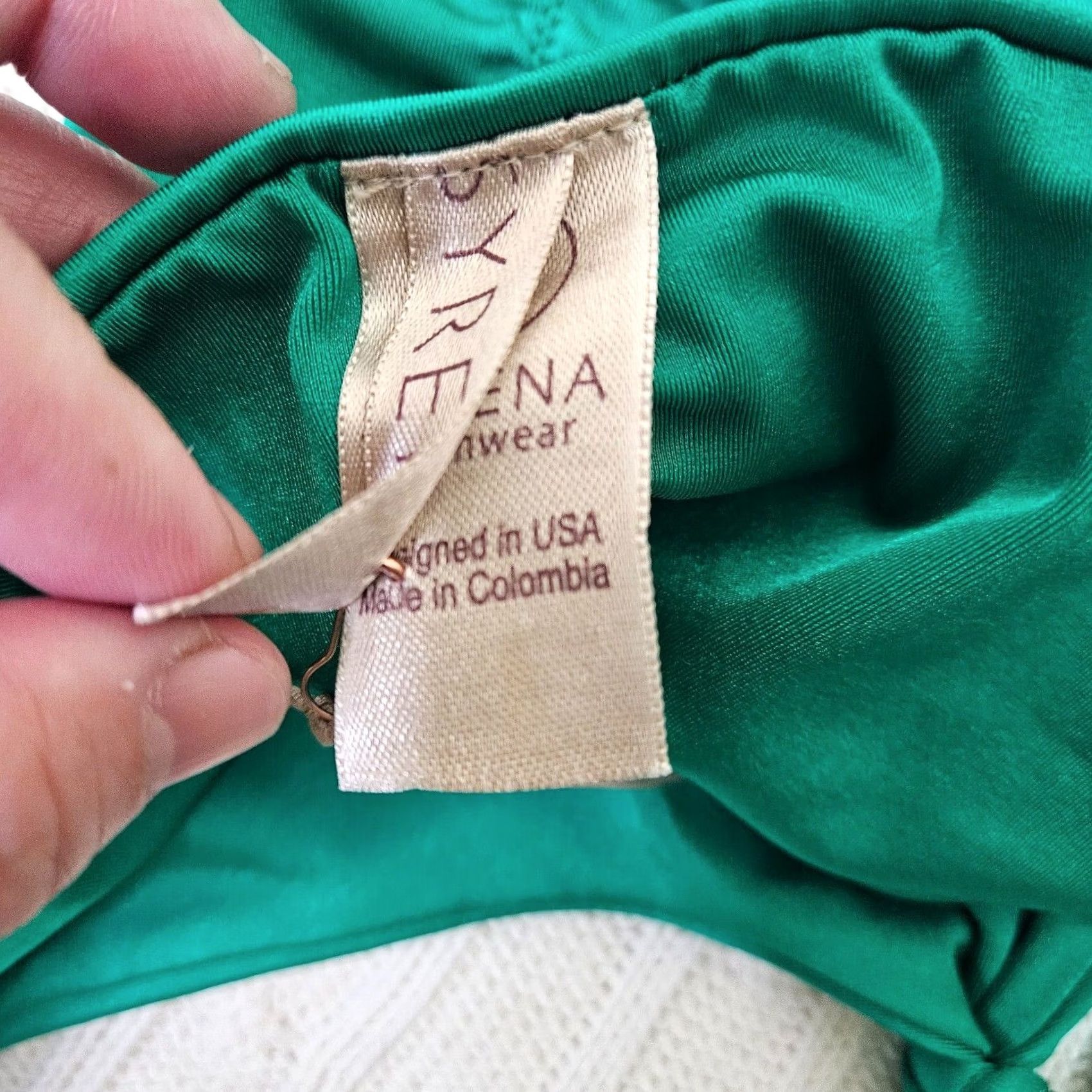 Vintage Syrena Emerald Mariposa Monokini Swimwear One Piece S GREEN Spandex Cheeky Spaghetti NEW USA Womens swimsuit Size ONE SIZE - 5 Thumbnail