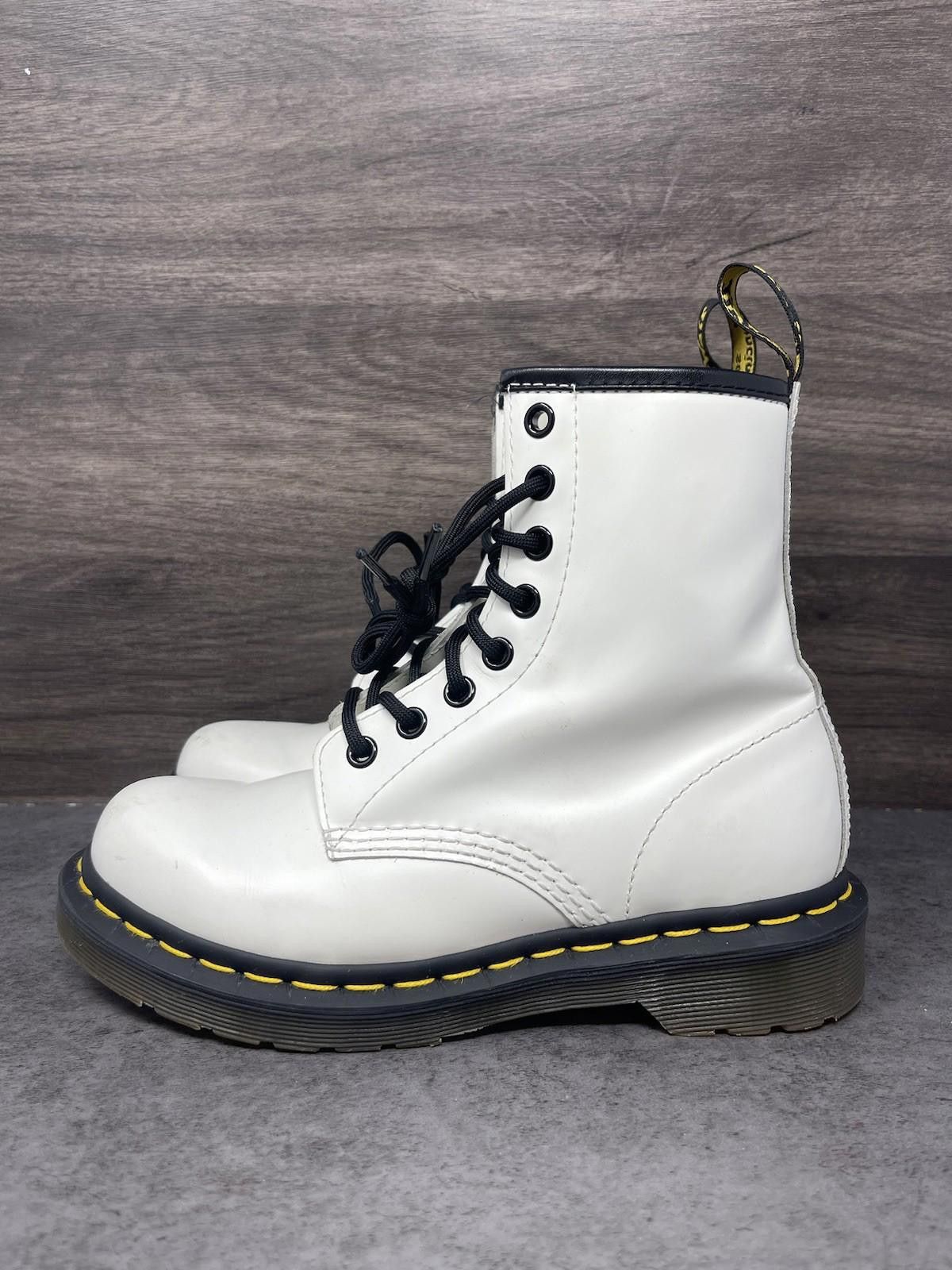 Dr. Martens Dr Martens Boots Womens Size 5 White Black Combat High Top Size US 5 / IT 35 - 1 Thumbnail