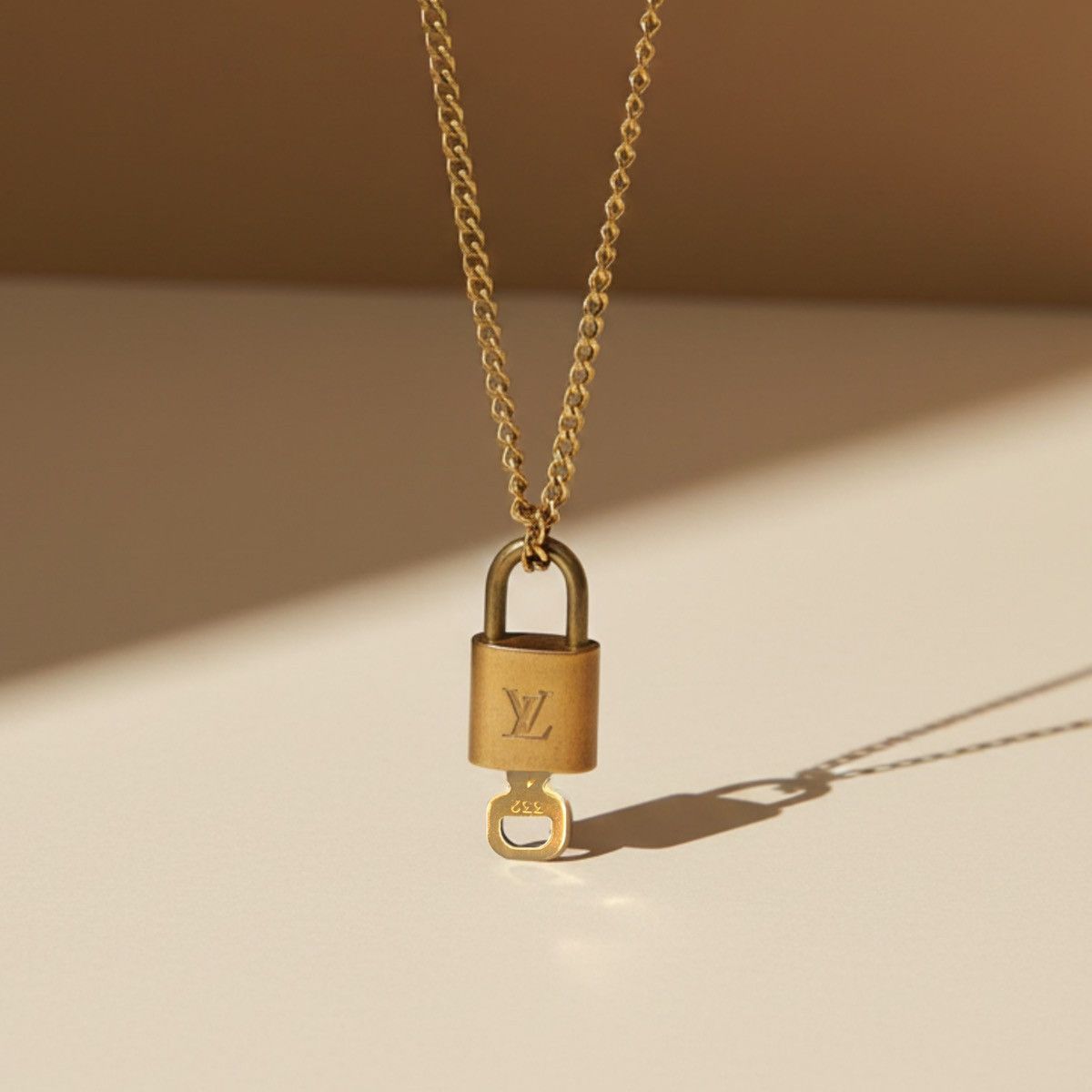 Louis Vuitton Vintage Reworked Louis Vuitton Padlock Necklace Size ONE SIZE - 2 Thumbnail