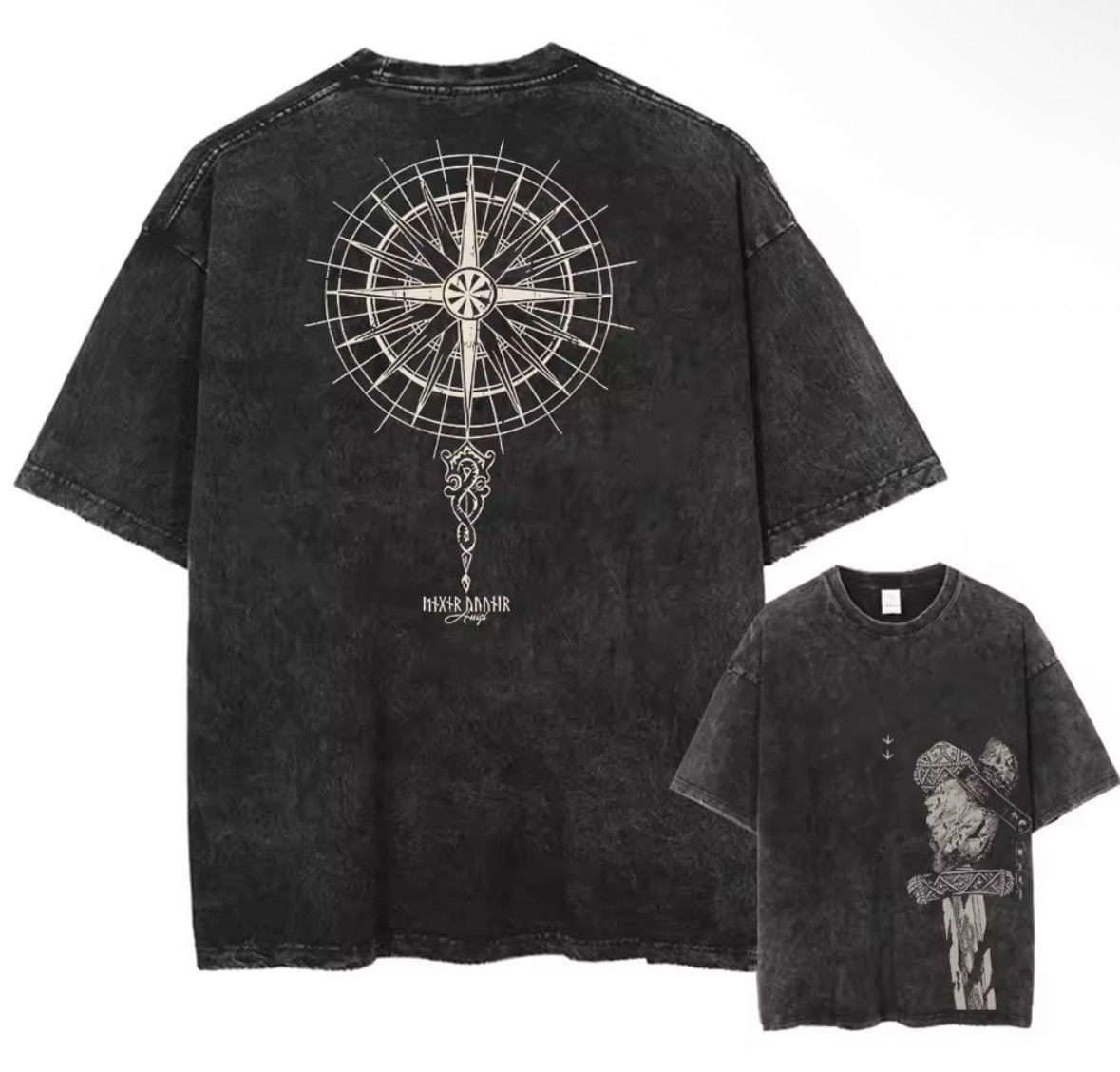 Japanese Brand Hip Hop Vintage Gothic Graffiti Washed Short Sleeve T-Shirt Size US XL / EU 56 / 4 - 1 Thumbnail