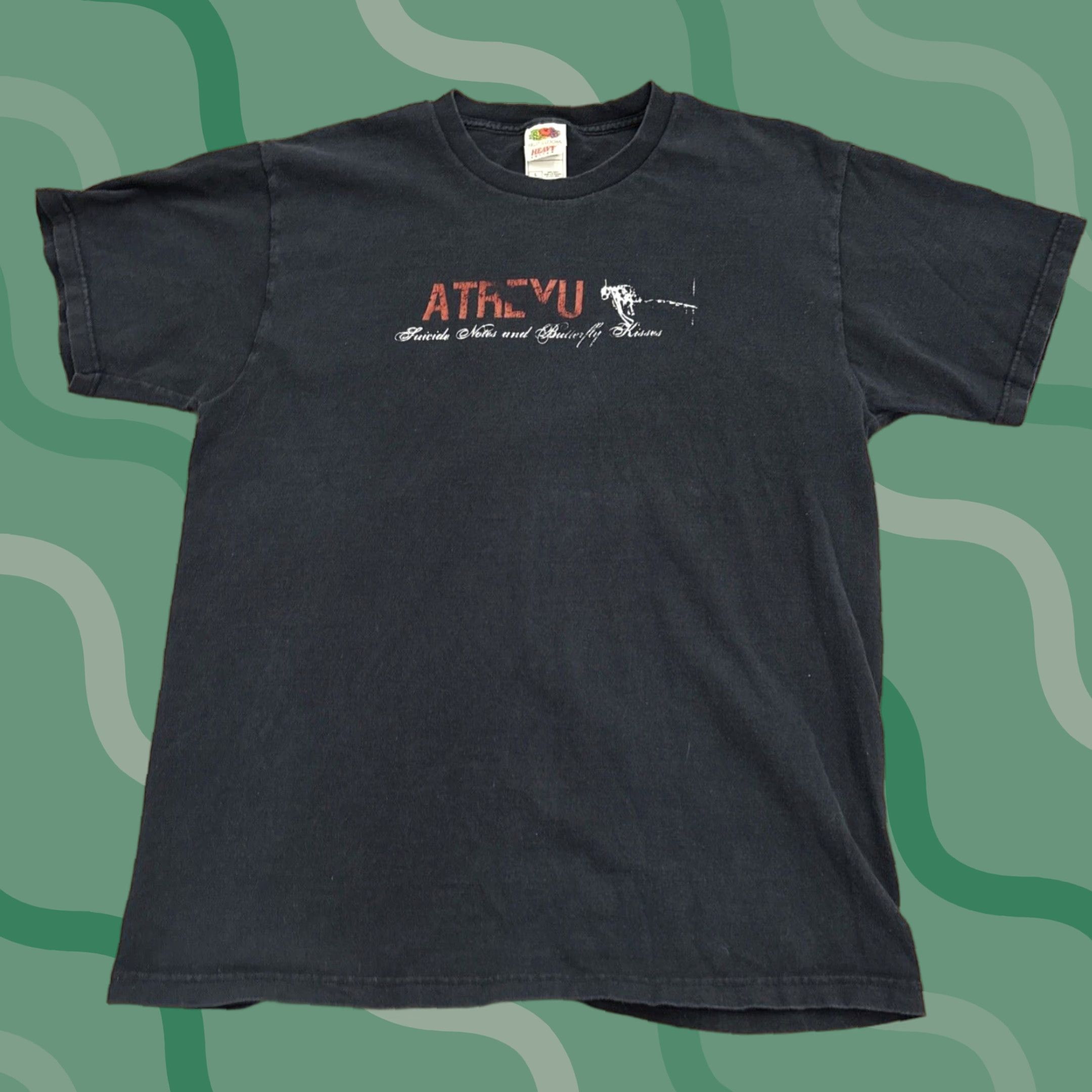 Fruit Of The Loom VINTAGE Atreyu T Shirt Suicide Notes And Butterfly Kisses Heavy Metal Emo Size L Black Mens Size US L / EU 52-54 / 3 - 1 Thumbnail