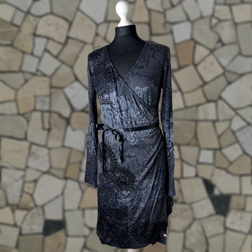 Desigual Desigual Dress L Womens Midi A-Line Black 26V2021 Size L / US 10 / IT 46 - 1 Thumbnail