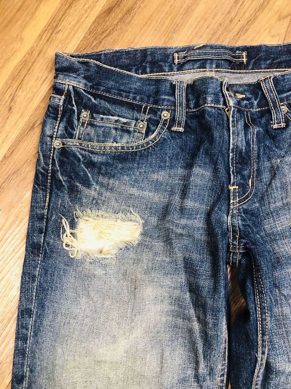 PPFM PPFM Japanese Denim Jeans Distressed Ripped Fade Unik (37) Size US 30 / EU 46 - 7 Thumbnail