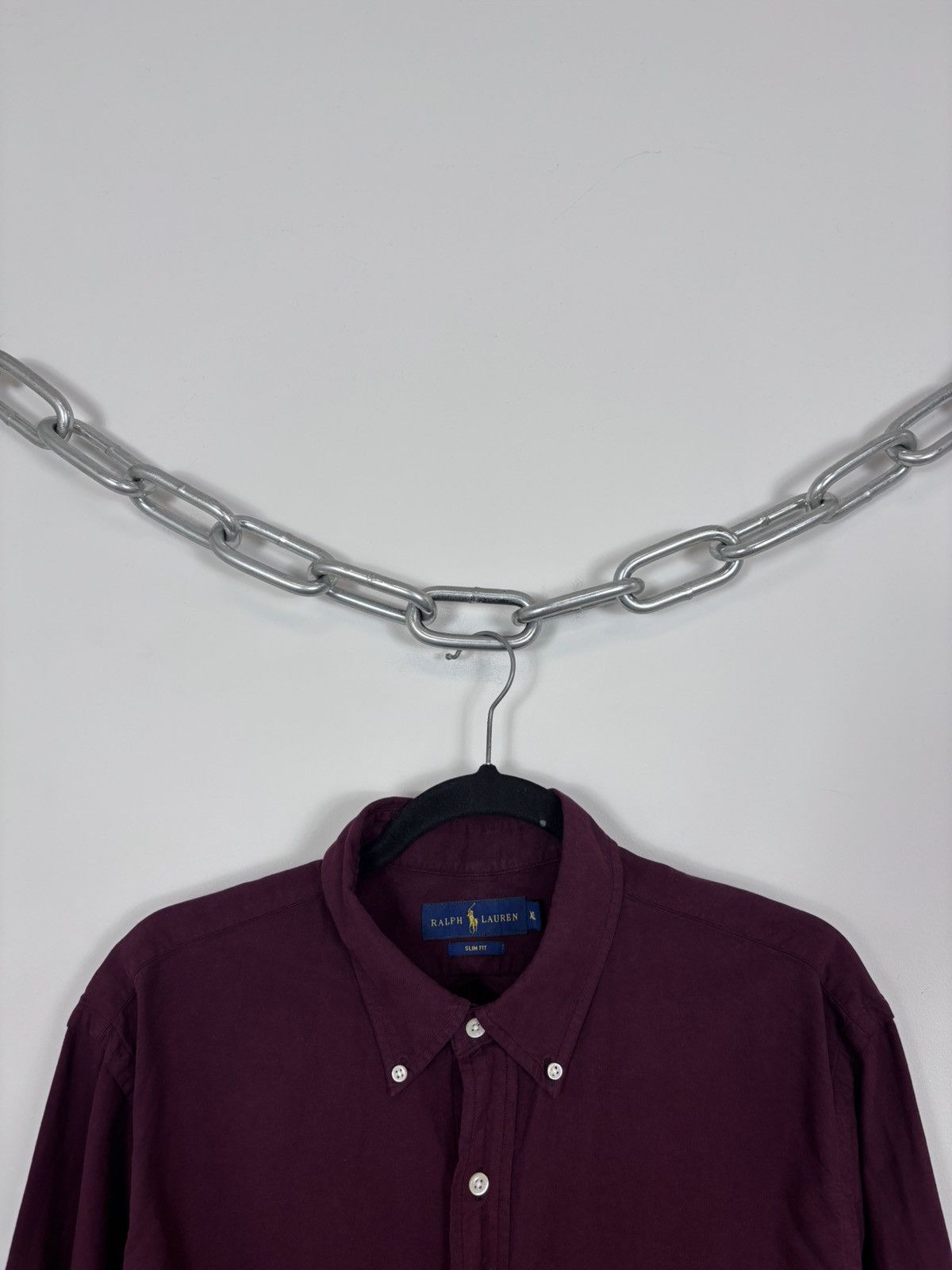 Ralph Lauren Ralph Lauren Men’s Slim Fit Burgundy Long Sleeve Shirt Size US XL / EU 56 / 4 - 3 Thumbnail