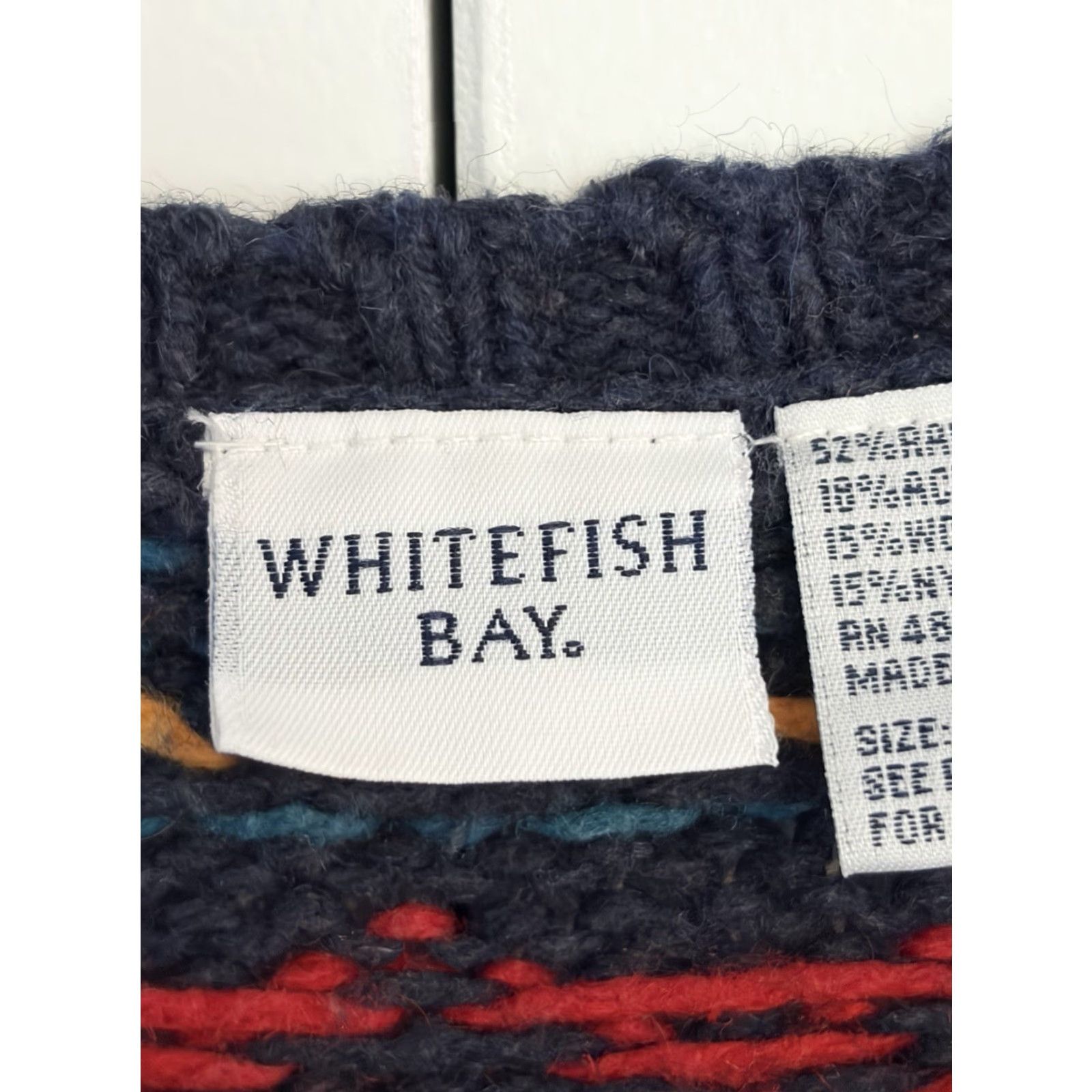 Vintage VTG Whitefish Bay Knit Sweater Women's 24W Blue Crew Neck Long Sleeve Raglan Acrylic Knit Pullover Size 4XL / US 24-26 - 5 Thumbnail