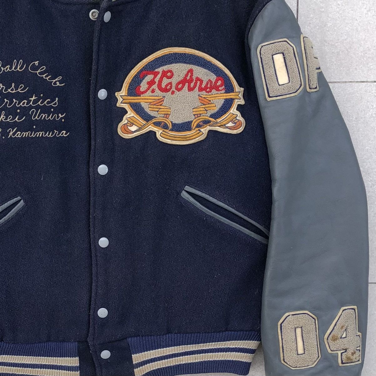 Vintage Vintage 80s Erratics Arse Embroidered Varsity Jacket Size US L / EU 52-54 / 3 - 7 Thumbnail