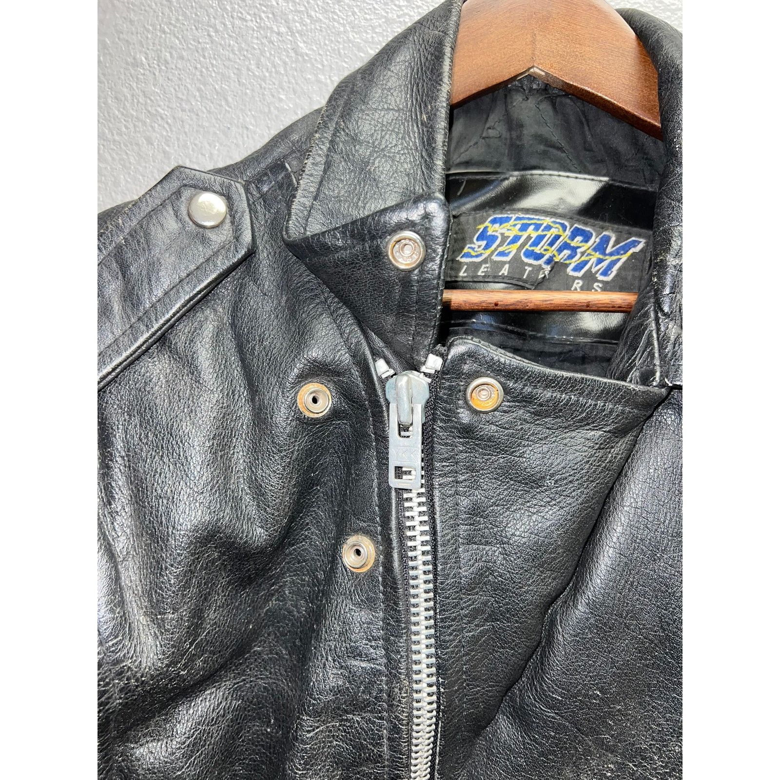 Vintage Vintage Storm Leathers Jacket Full Zip Leather Gear Large Size US L / EU 52-54 / 3 - 9 Thumbnail