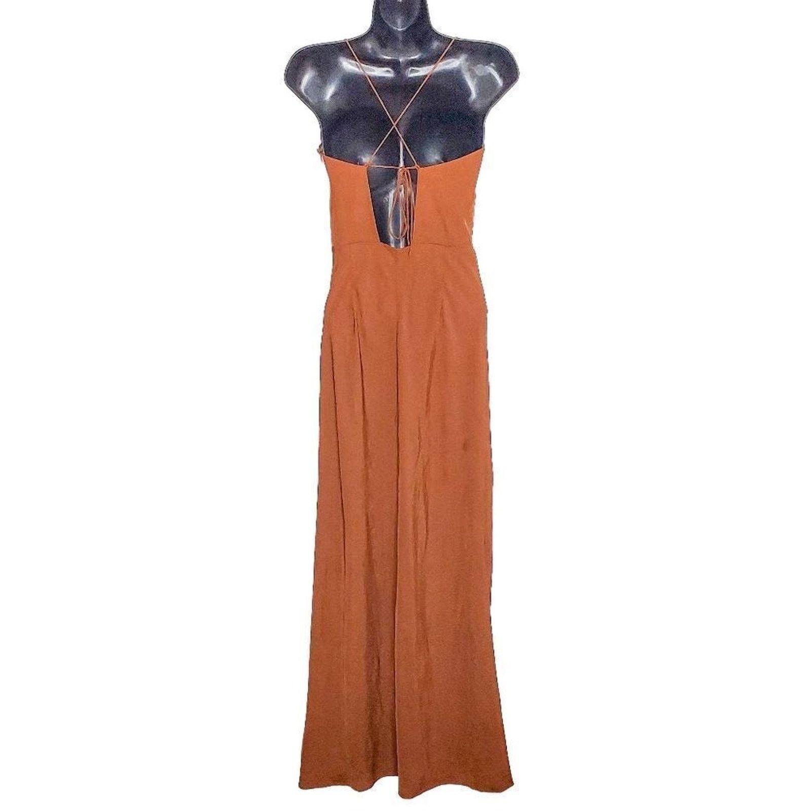 Jason Wu Jason Wu Brown Slinky Twill Strappy Slip Cocktail Maxi Dress Size XS / US 0-2 / IT 36-38 - 5 Thumbnail