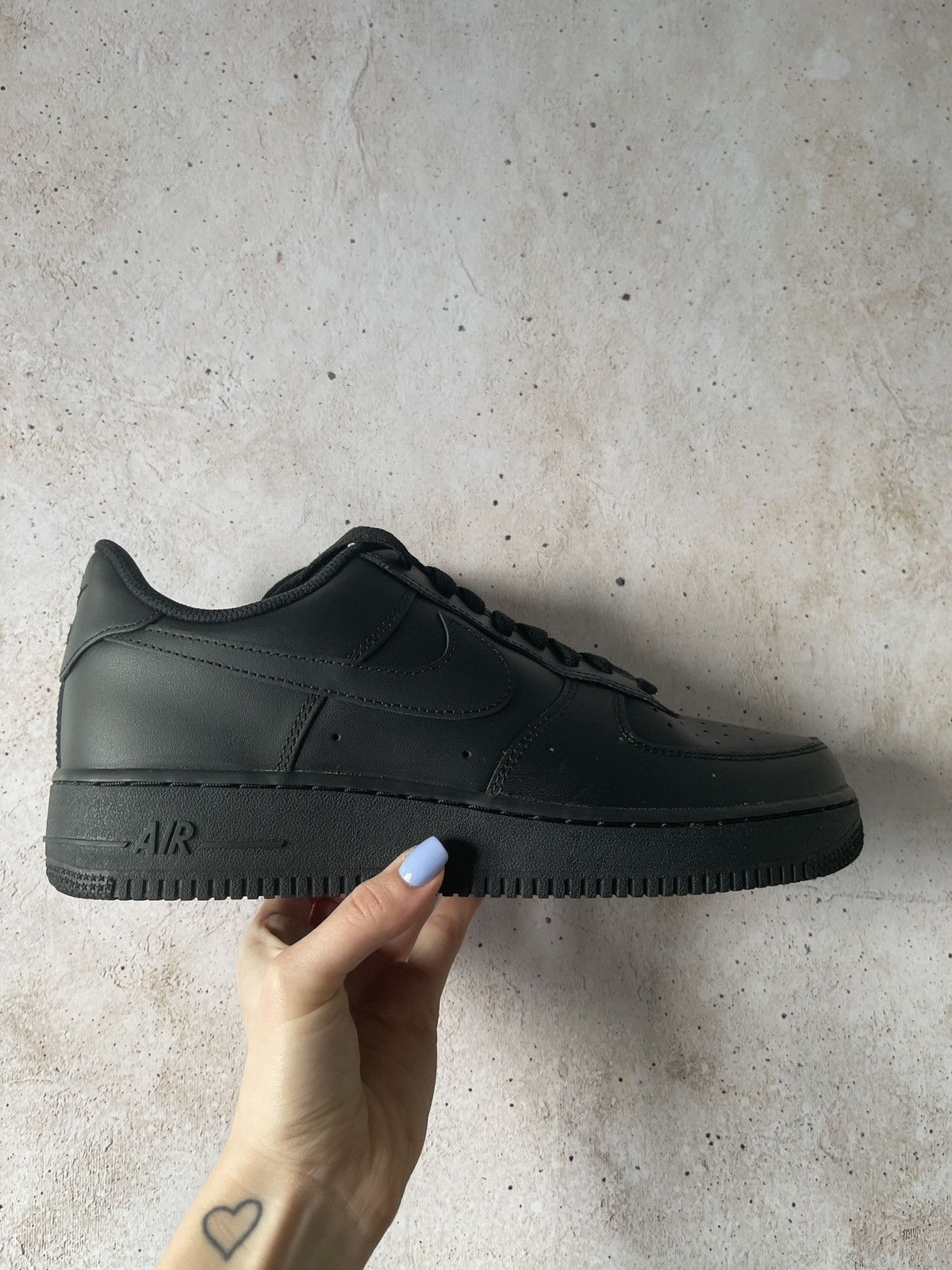 image of Nike Air Force 1 Low '07 Black Shoes, Men's (Size 10)