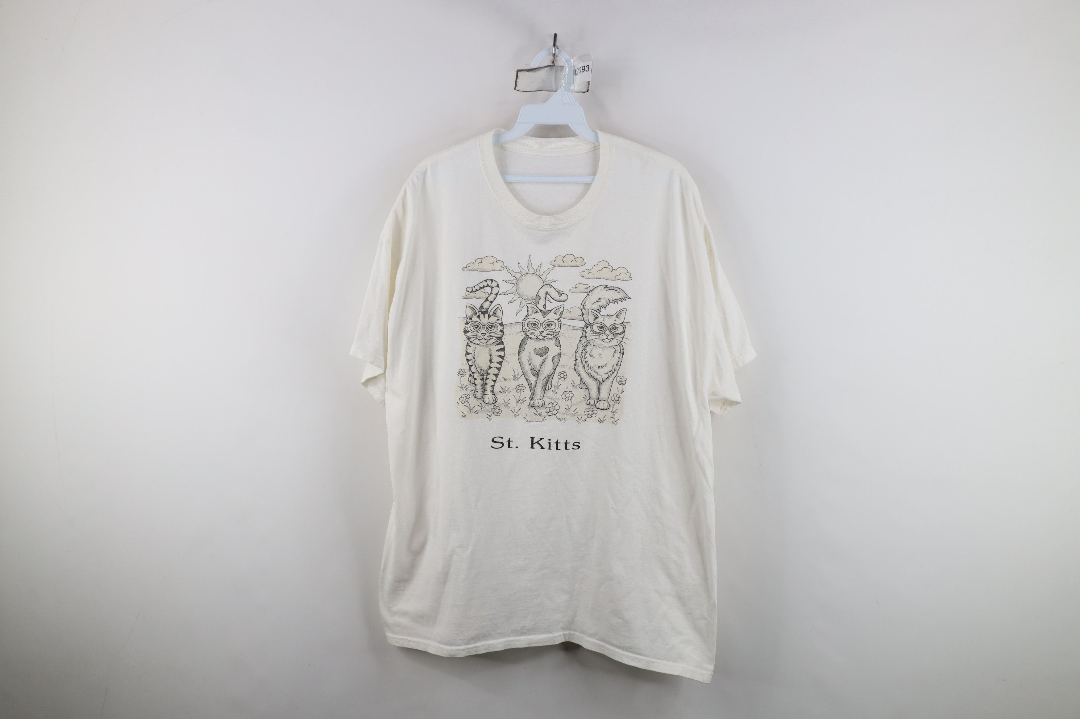 Vintage Vintage 90s Streetwear Changing St Kitts Cat Kitten T-Shirt Size XL / US 12-14 / IT 48-50 - 1 Thumbnail