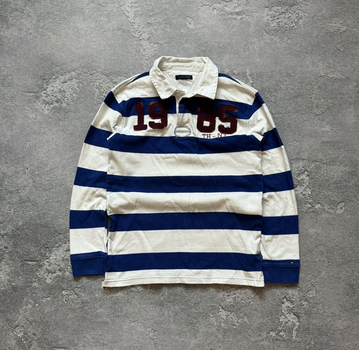 Tommy Hilfiger × Vintage Tommy Hilfiger S striped rugby 🏉 sweatshirt long sleeve polo Size US S / EU 44-46 / 1 - 5 Thumbnail