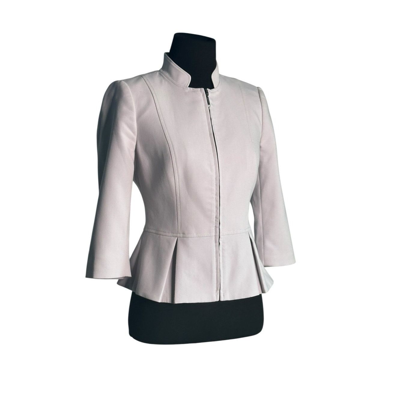 White House Black Market White House Black Market Lilac Peplum Zipper Jacket size 00P Size XXS / US 00 / IT 34 - 10 Thumbnail