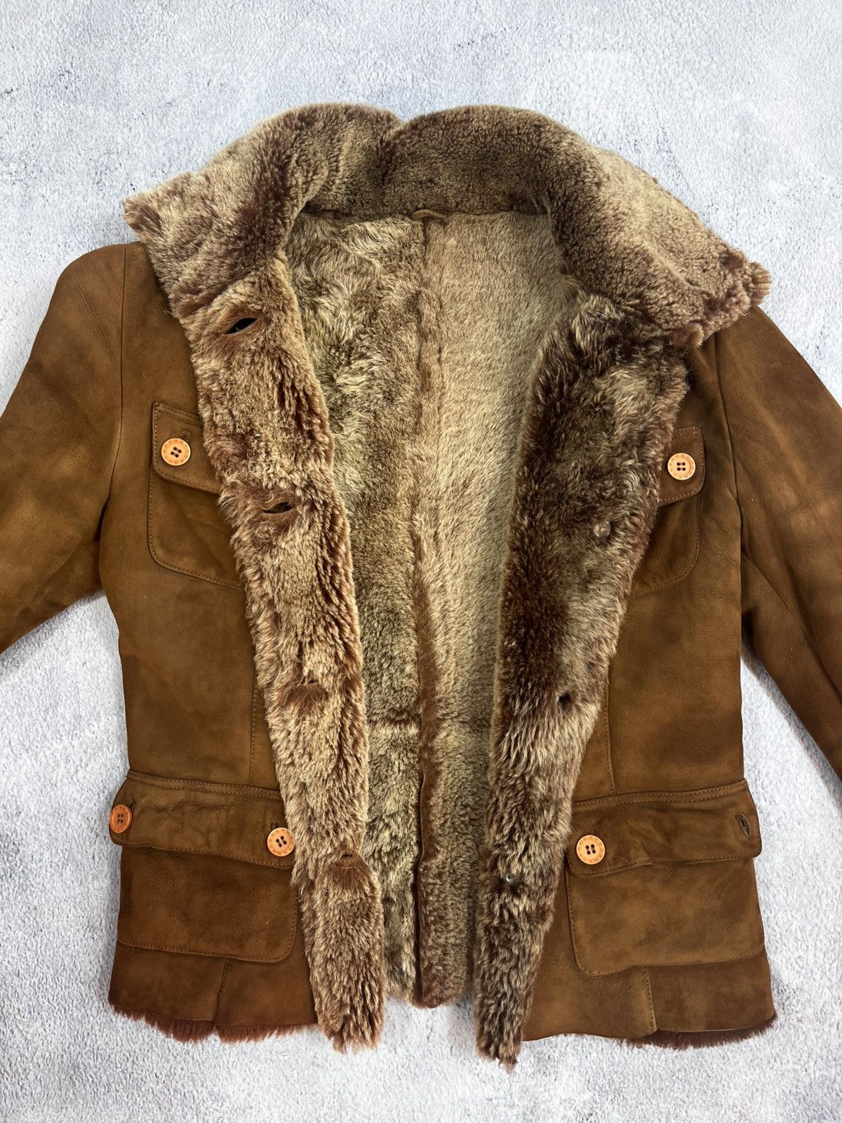 Other Vintage Y2K leather fur sheepskin coat jacket old money Size XS / US 0-2 / IT 36-38 - 3 Thumbnail