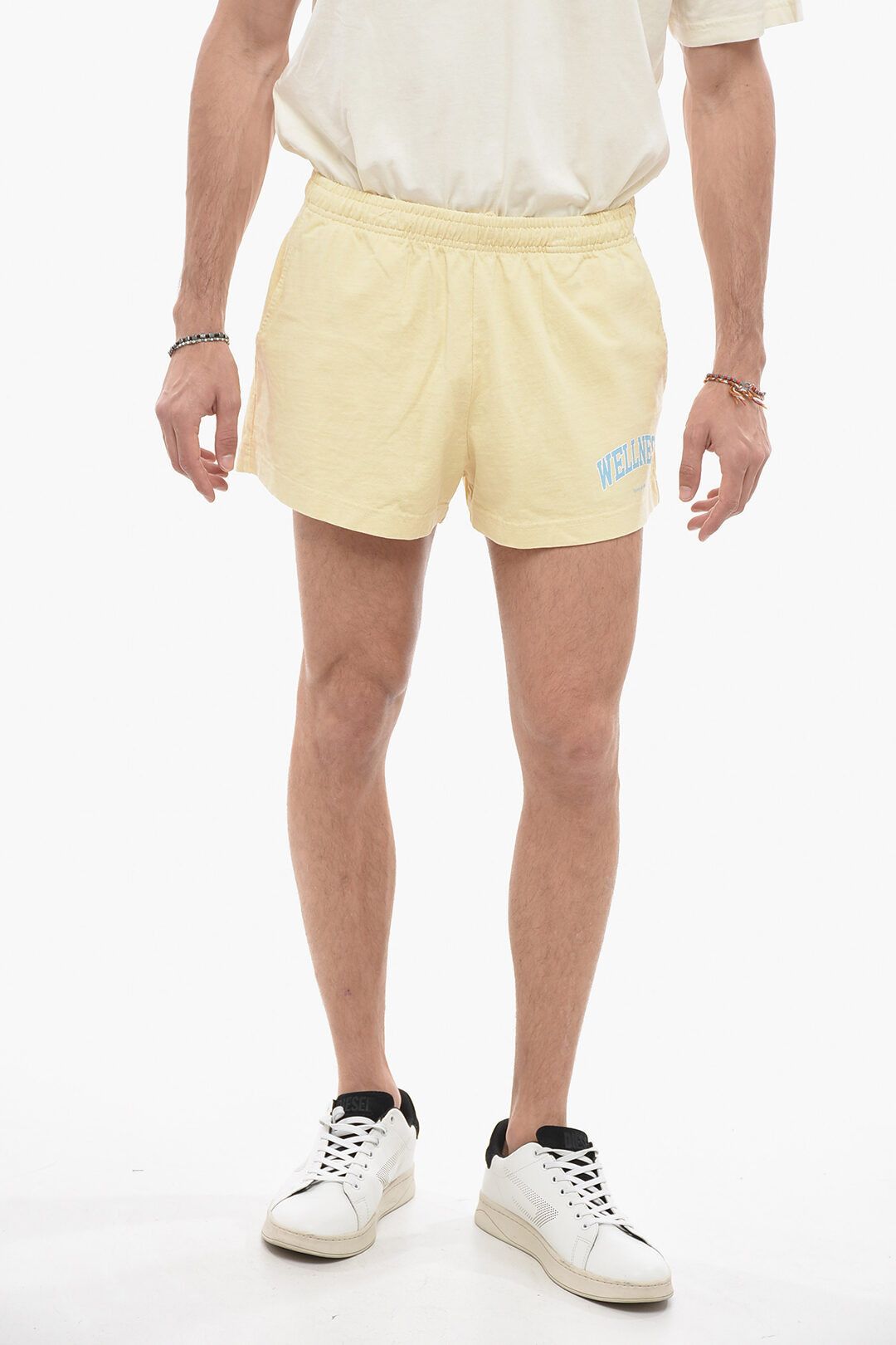 image of Sporty Rich Og1Mm0524 Drawstring Cotton Short In Beige, Men's (Size 32)
