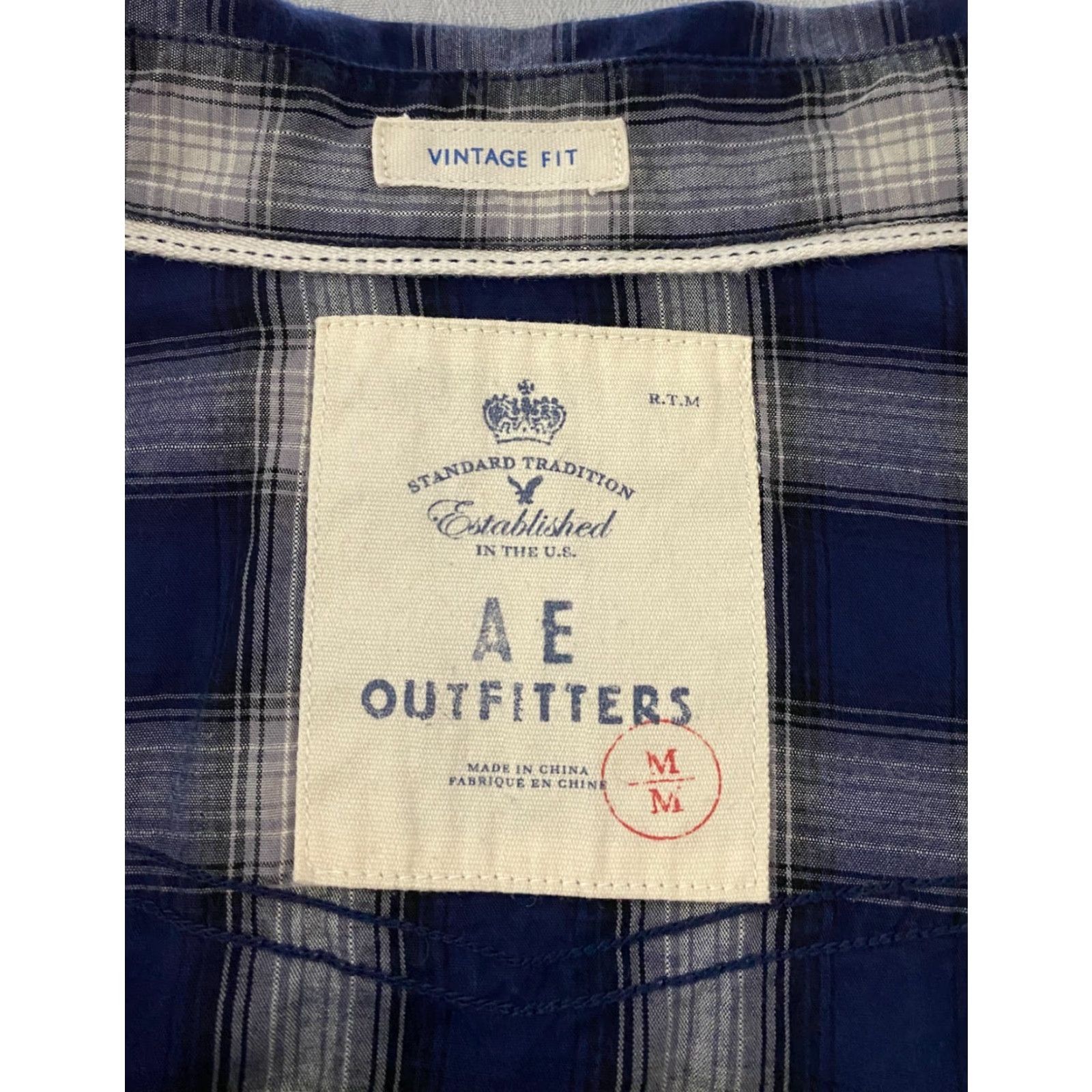 American Eagle Outfitters VINTAGE American Eagle Shirt Mens M Blue Plaid Pearl Snap Casual Western Cowboy Size US M / EU 48-50 / 2 - 4 Thumbnail