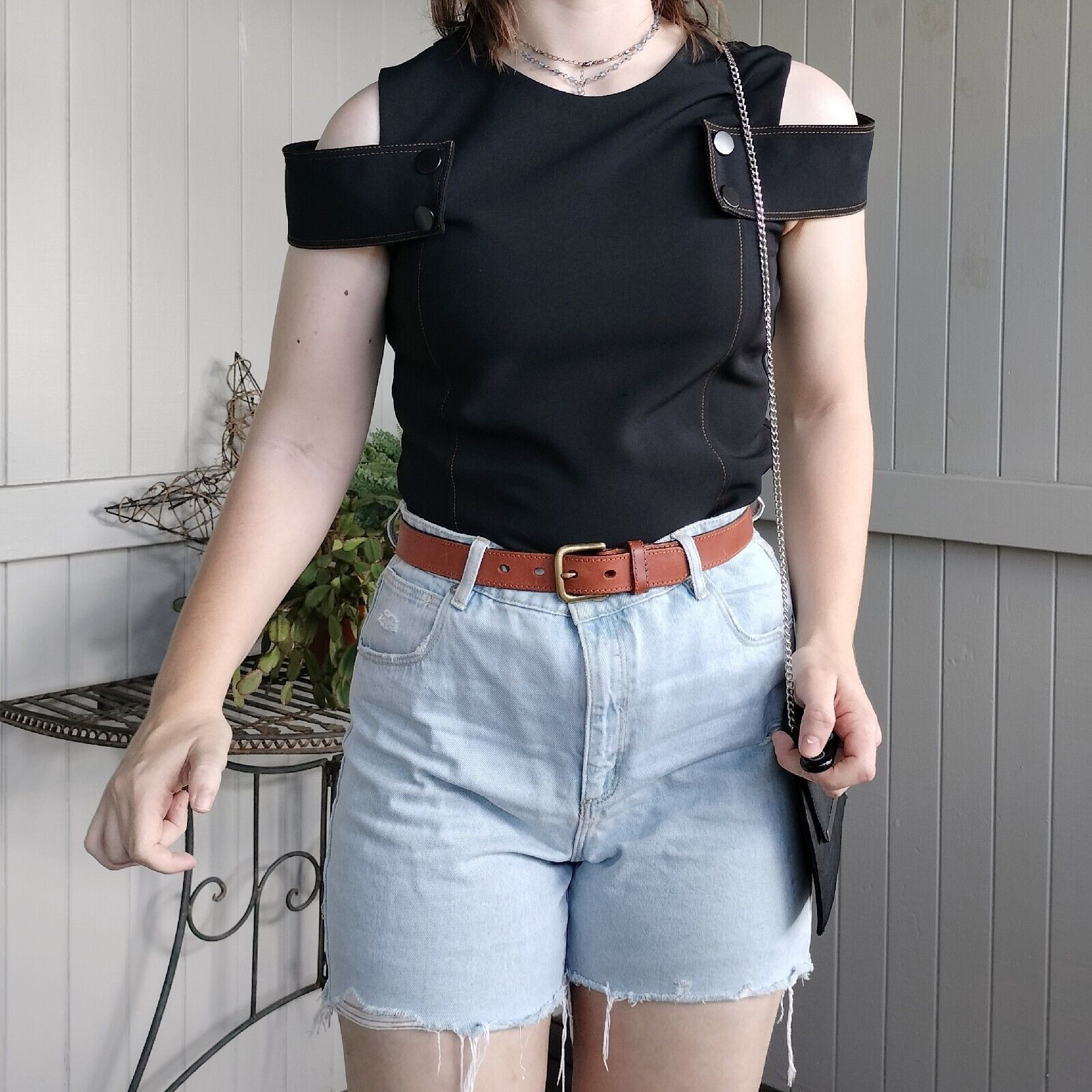 Designer × Man Made In Australia Veronika Maine Blouse Black Short Sleeve Hunger Games Size M / US 6-8 / IT 42-44 - 3 Thumbnail