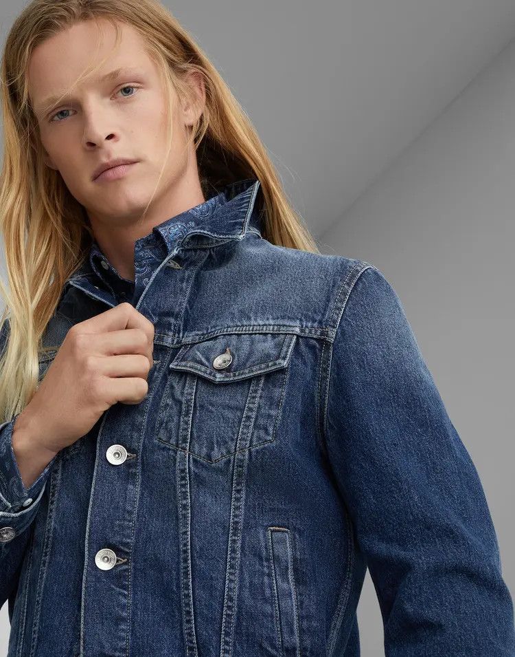 Brunello Cucinelli o1w1db10725 Denim Jacket in Open Blue Size US M / EU 48-50 / 2 - 2 Thumbnail