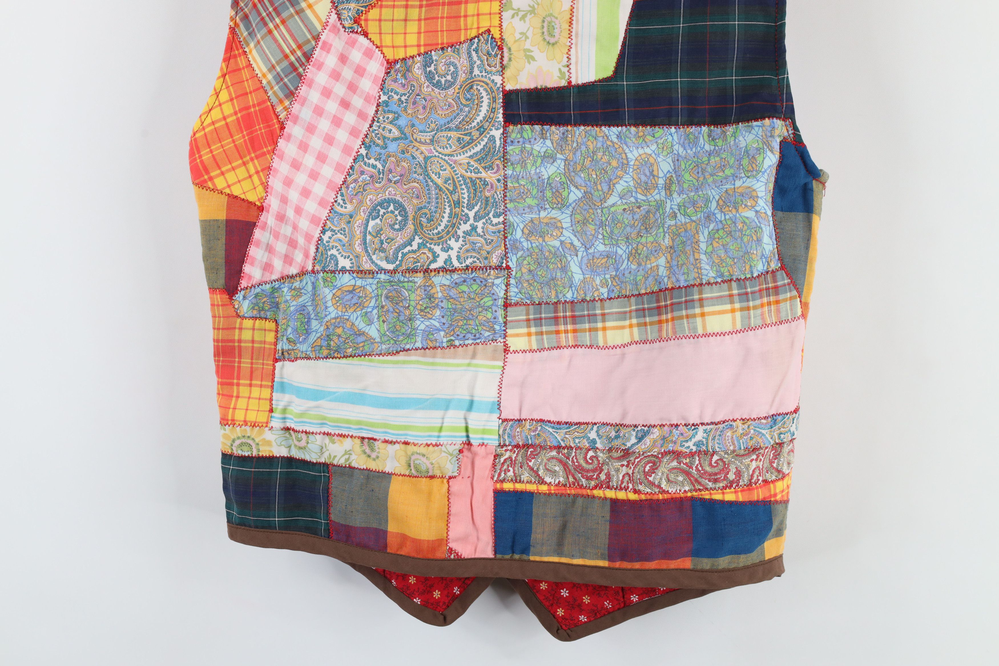 Vintage Vintage Streetwear Quilt Patch Button Vest Jacket USA Size M / US 6-8 / IT 42-44 - 10 Thumbnail