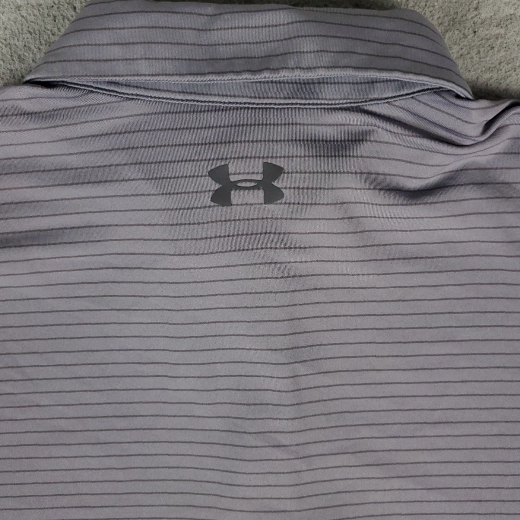 Under Armour Under Armour Polo Shirt Mens Size L Gray Striped Golf Casual Short Sleeve Polo Mens Gray Striped Polo Shirt Size US L / EU 52-54 / 3 - 4 Thumbnail
