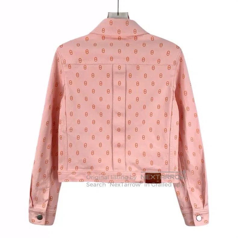 Hermes Hermes Pink Pig Nose Printed Cotton Lapel Single-Breasted Size XS / US 0-2 / IT 36-38 - 2 Thumbnail
