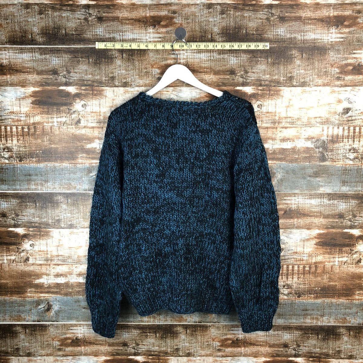 Vintage Smotz Blue Checkred handknit Knitwear #A1375 Size US L / EU 52-54 / 3 - 13 Thumbnail